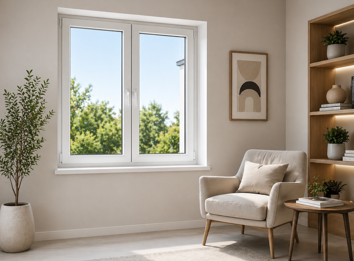 Premium uPVC casement windows in Coimbatore – side-hinged, outward-opening design for maximum ventilation in modern homes